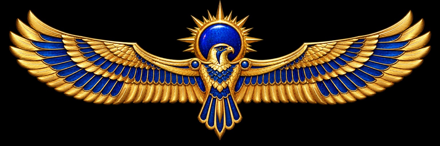 Amun Genesis gold and blue eagle emblem